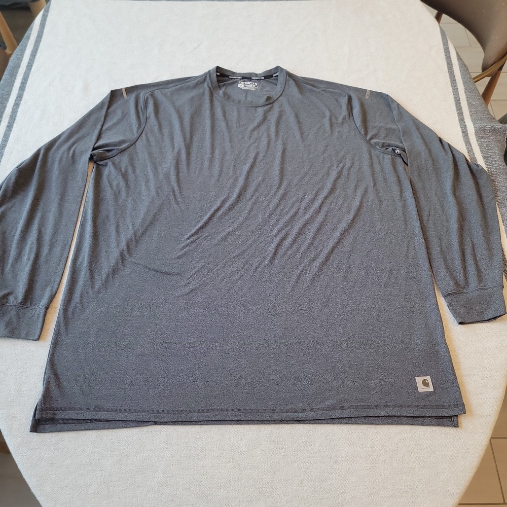 Carhartt LWD Shirt Men's 3XL Tall Gray Relaxed Fit Long Sleeve Stretch Work